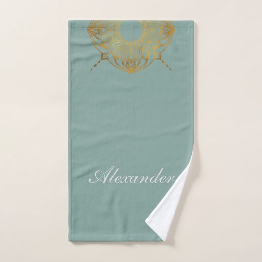 Custom Soft Green Elegance Bad Handdoek (Handdoek)
