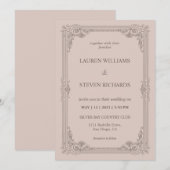 Custom Soft Paarse Roze  Lijst Wedding Kaart (Voorkant / Achterkant)