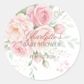 custom soft pink roses floral sticker template (Voorkant)