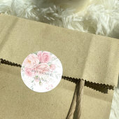 custom soft pink roses floral sticker template