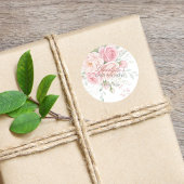 custom soft pink roses floral sticker template