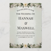 Custom Soft White Floral Invitation Template Kaart (Voorkant)
