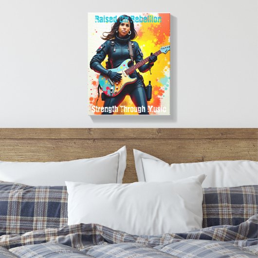 Custom Soldier Girl Gitarist Art Inspirerend Canvas Afdruk (Insitu (Slaapkamer))
