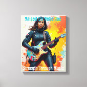 Custom Soldier Girl Gitarist Art Inspirerend Canvas Afdruk (Voorkant)