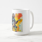 Custom Soldier Girl Gitarist Art Inspirerend Koffiemok (Voorkant rechts)