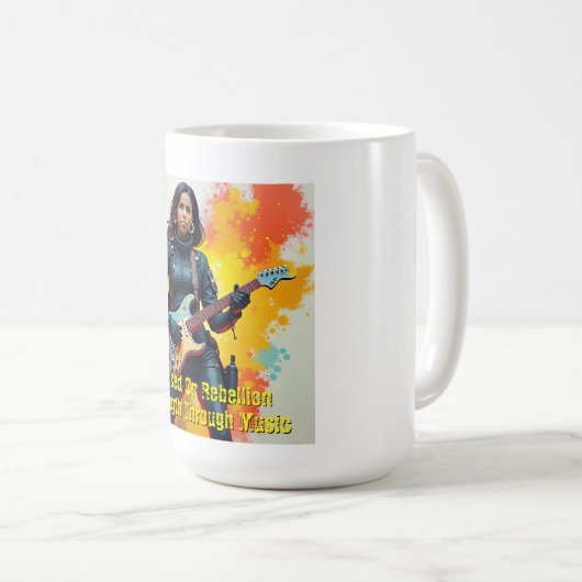 Custom Soldier Girl Gitarist Art Inspirerend Koffiemok (Voorkant rechts)