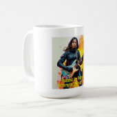 Custom Soldier Girl Gitarist Art Inspirerend Koffiemok (Voorkant links)