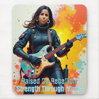 Custom Soldier Girl Gitarist Art Inspirerend Muismat