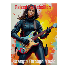 Custom Soldier Girl Gitarist Art Inspirerend Perfect Poster
