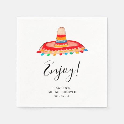Custom Sombrero Vrijgezellenfeest Fiesta Servet (Voorkant)