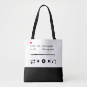 Custom Song Title Tote Bag |Personalized Music bag (Voorkant)
