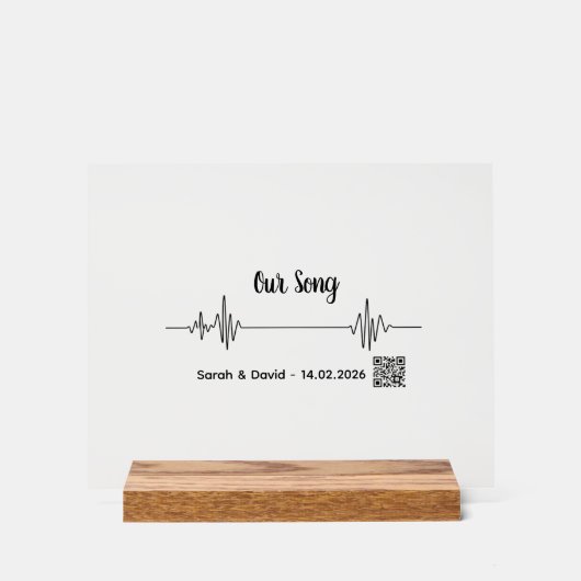 Custom Soundwave Song Acrylic Block-Personalized Acryl Bord (Voorkant)