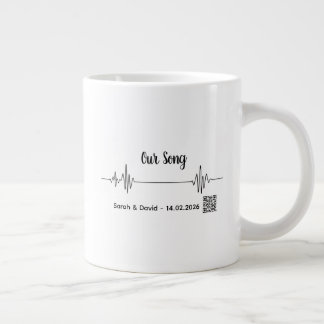 Custom Soundwave Song Code Mug-Personalized Voice  Grote Koffiekop