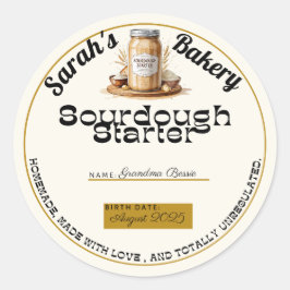 Custom Sourdough Start Small Business Label