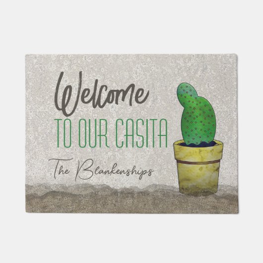 Custom Southwest Paddle Cactus Art WELCOME Deurmat (Voorkant)