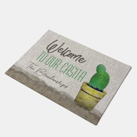 Custom Southwest Paddle Cactus Art WELCOME Deurmat (Schuin)