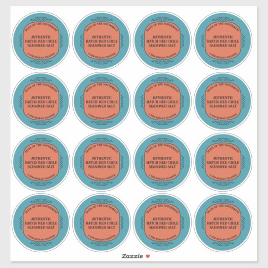 Custom Southwest Style Jar Box Tin Label Set (Vel)