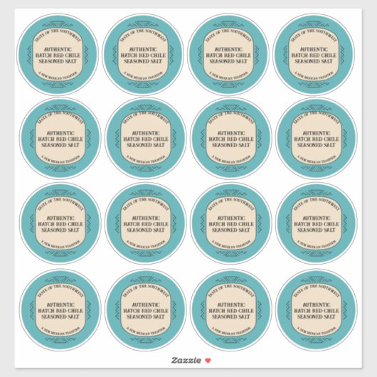 Custom Southwestern Style Jar Box Tin Label Set (Vel)