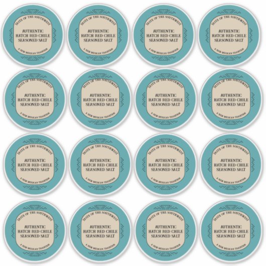 Custom Southwestern Style Jar Box Tin Label Set (Voorkant)