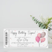 Custom Spa Day Roos Gold Cadeauticket Certificaat Kaart (Staand voorkant)