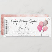 Custom Spa Day Roos Gold Cadeauticket Certificaat Kaart (Voorkant / Achterkant)