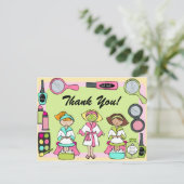 Custom Spa Party Verjaardag Bedankt Briefkaart (Staand voorkant)