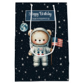 Custom Space Beer Gift Bag voor Boy Celebration Medium Cadeauzakje (Achterkant)