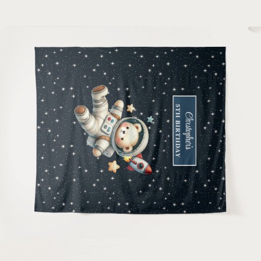 Custom Space Beer Party Tapestry voor Verjaardag Wandkleed (Voorkant (horizontaal))