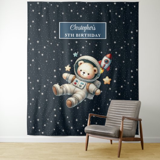 Custom Space Beer Party Tapestry voor Verjaardag Wandkleed (In situ)