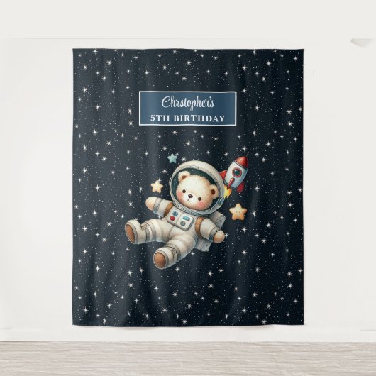 Custom Space Beer Party Tapestry voor Verjaardag Wandkleed (Voorkant)