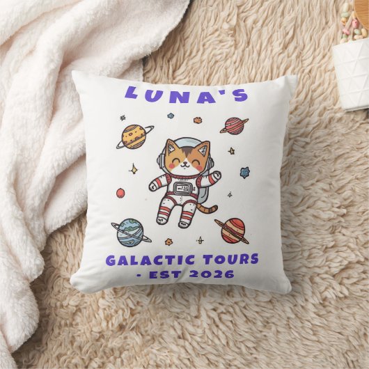Custom Space Cat Astronaut Decorative Cushion Kussen (Deken)