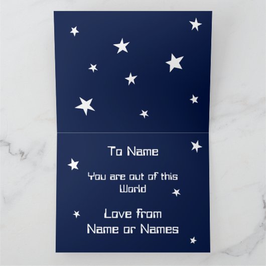 Custom Spaceman Astronaut Cosmonaut Birthday Kaart (Binnen)