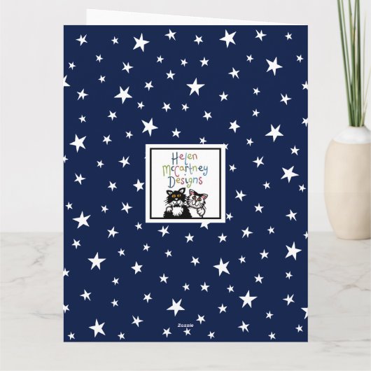 Custom Spaceman Astronaut Cosmonaut Birthday Kaart (Achterkant)