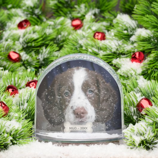 Custom Spaniel Puppy Dog Foto Sneeuwbol (Kerstmis)