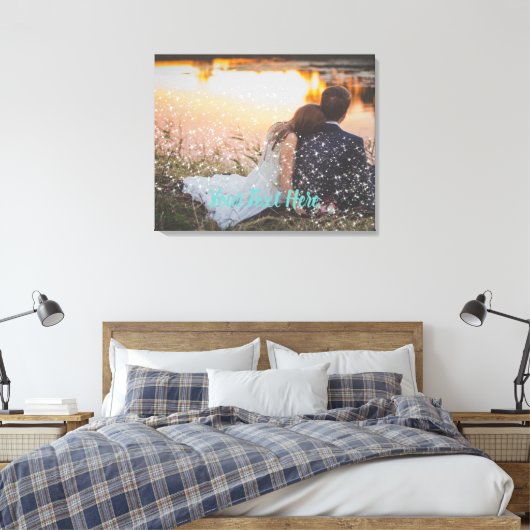 Custom Sparkle Light Effect Bruiloft Canvas Idee (Insitu (Slaapkamer))