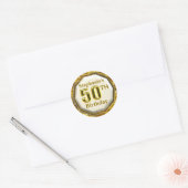 Custom Sparkling Gold 50th Birthday Stickers (Envelop)