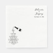 Custom Sparkling Wine Tower Doodles Wedding Servet (Voorkant)