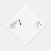 Custom Sparkling Wine Tower Doodles Wedding Servet (Hoek)