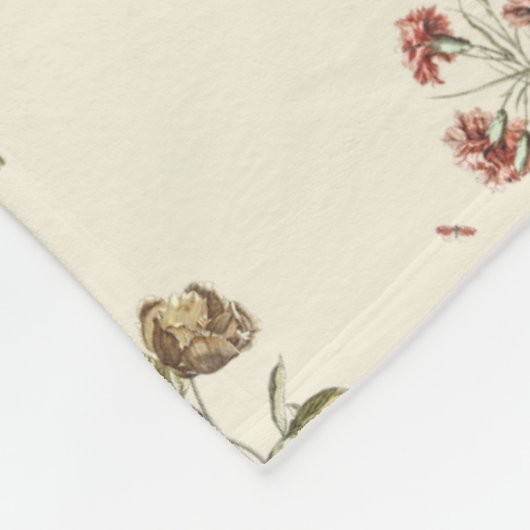 Custom Special Message Hand getrokken bloem bloeme Fleece Deken (Hoek)