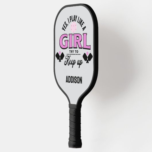 Custom Speel als een meisje, probeer grappig te bl Pickleball Paddle (Links)