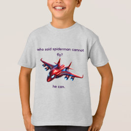 Custom Spiderman Web-Plane Kids Birthday T-Shirt
