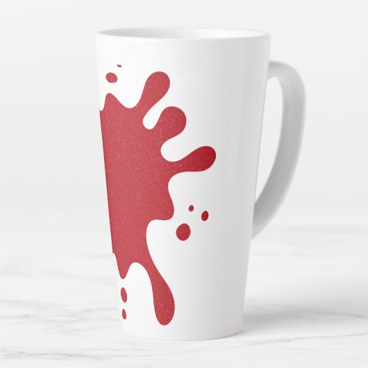 Custom Splash Tomato Red Latte Mug Latte Mok (Rechterhoek)