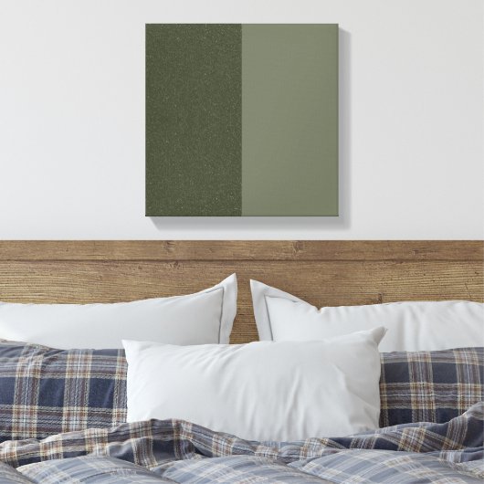 Custom Split Moss Green Canvas — Textuur + Solid Afdruk (Insitu (Slaapkamer))