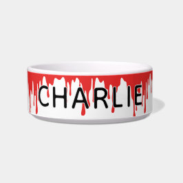 Custom Spooky Cool Blood Drips Halloween Cat Voerbakje