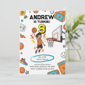 Custom Sport Basketball Birthday Kaart (Staand voorkant)
