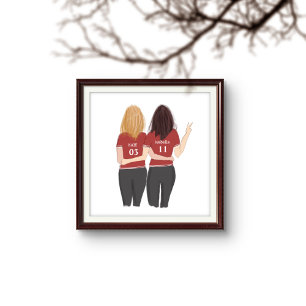 Custom, sport, spelers, beste vrienden, poster