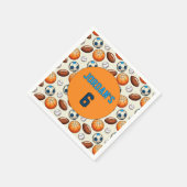 Custom Sports Balls Birthday Napkins with Name  Servet (Hoek)