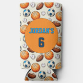 Custom Sports Balls Birthday Seltzer Blikjeskoeler (Voorkant)