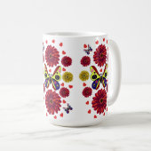 Custom Spring Butterfly Floral Gift  Koffiemok (Voorkant rechts)