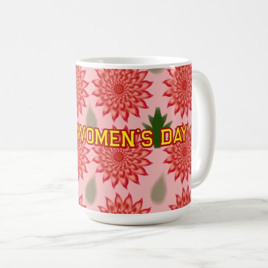 Custom Spring Flower Women's Day Pattern  Koffiemok (Voorkant rechts)